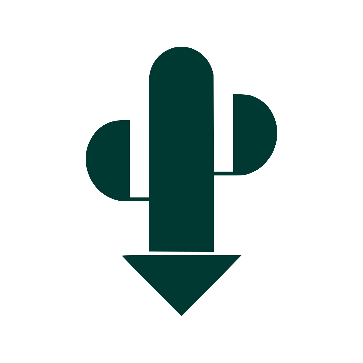 Geometric Cactus Arrow Logo #003932