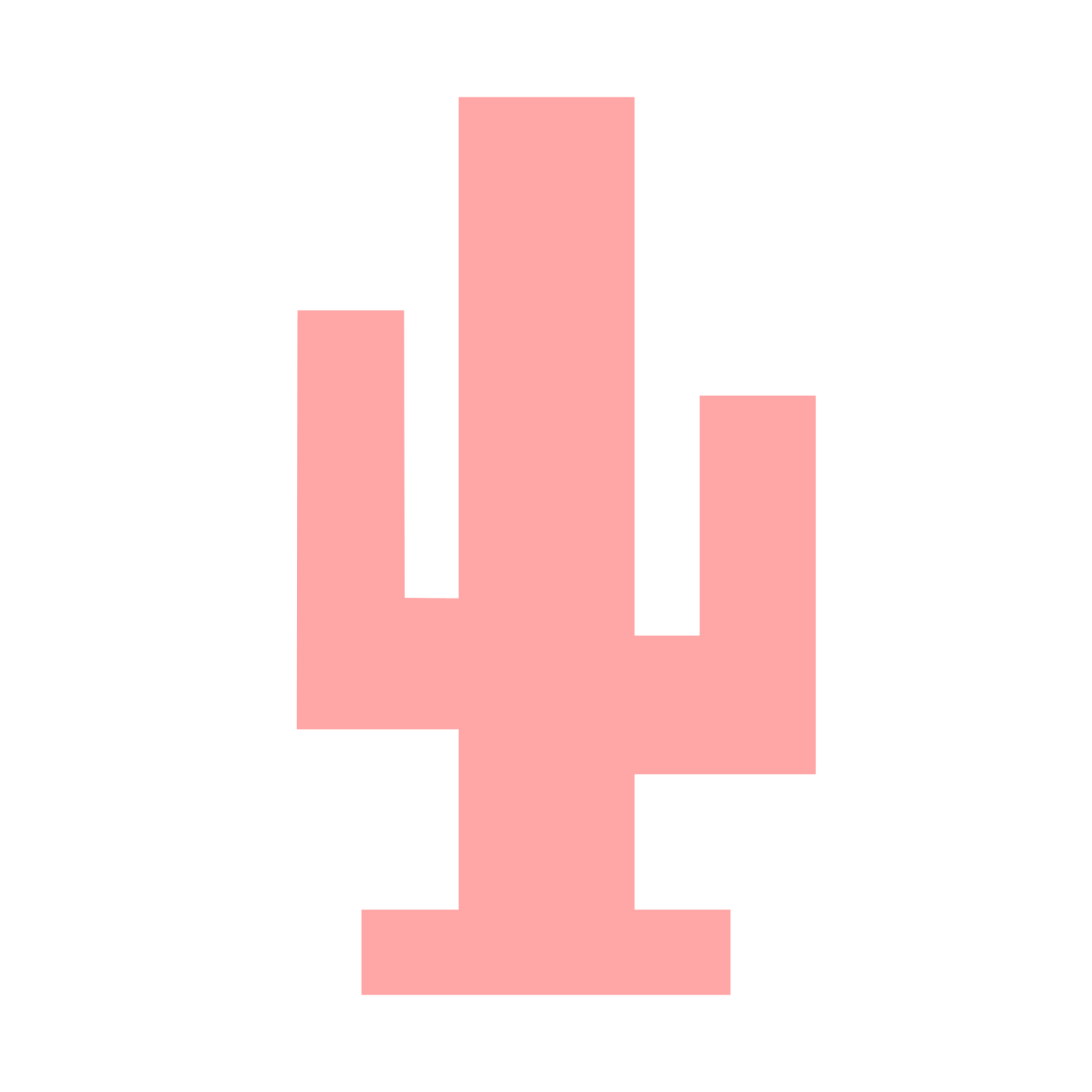 Pixel Cactus Logo #ffa6a6