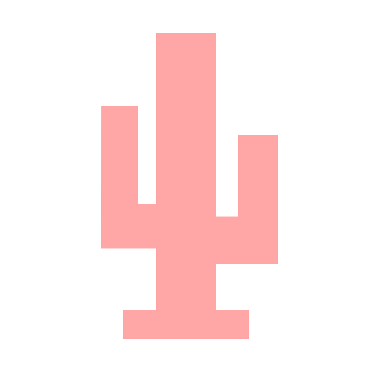 Pixel Cactus Logo #ffa6a6