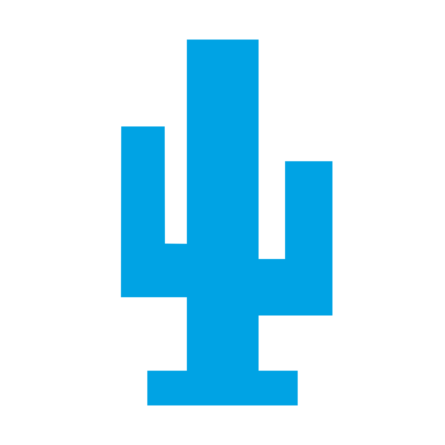 Pixel Cactus Logo #00a3e4