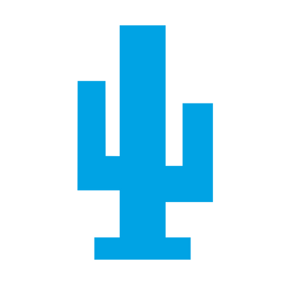 Pixel Cactus Logo #00a3e4