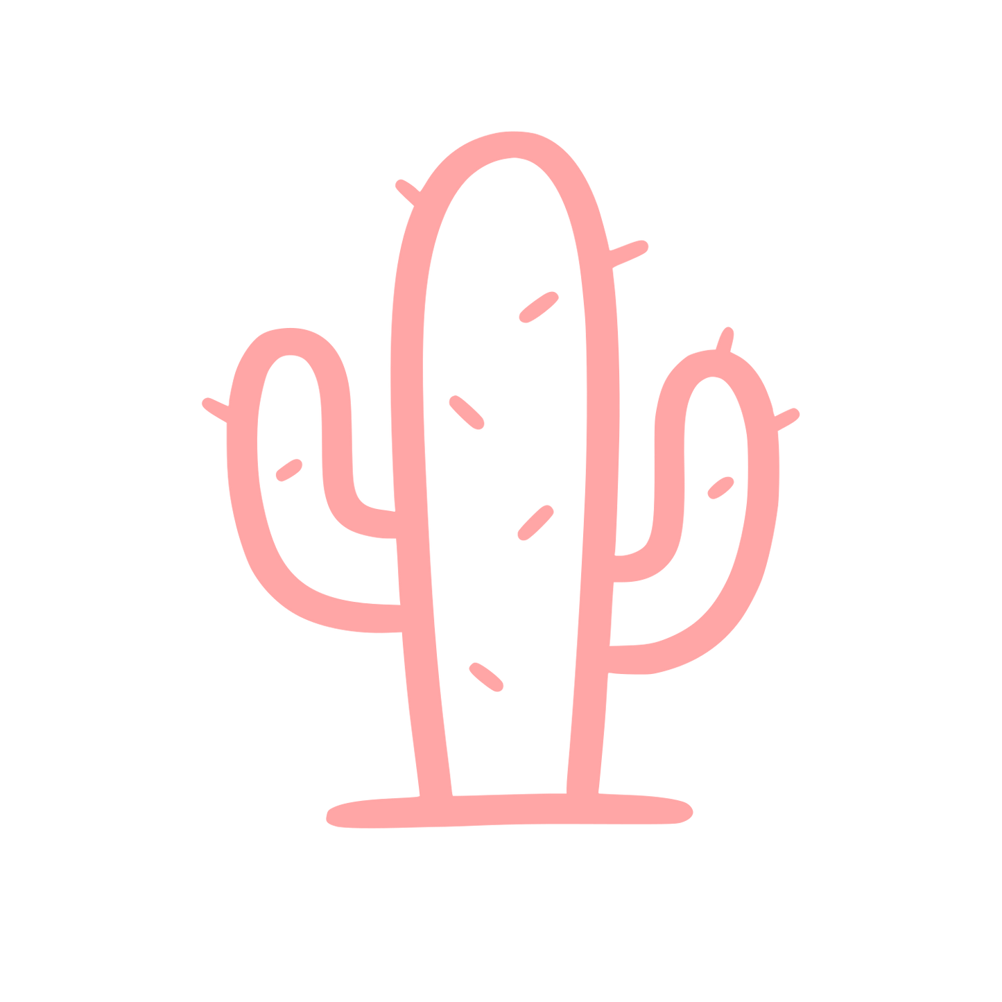 Doodle Cactus Plant Logo #ffa6a6