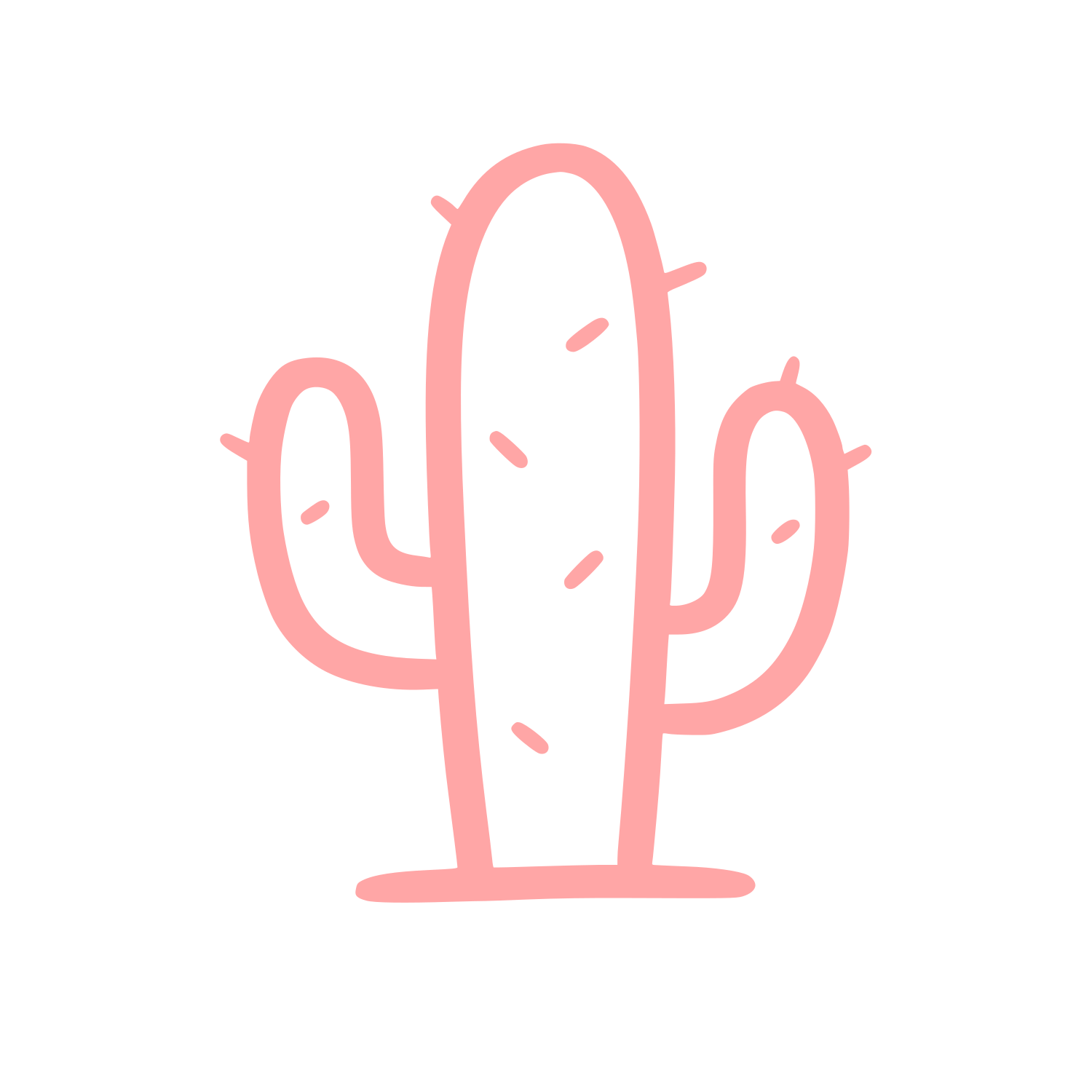 Doodle Cactus Plant Logo #ffa6a6