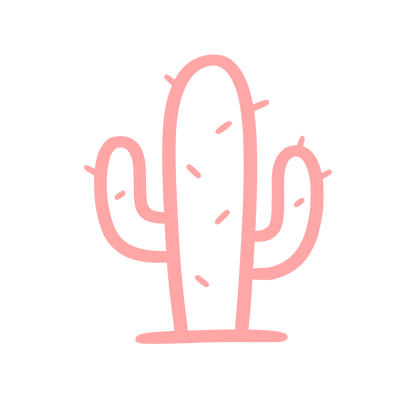 Doodle Cactus Plant Logo #ffa6a6