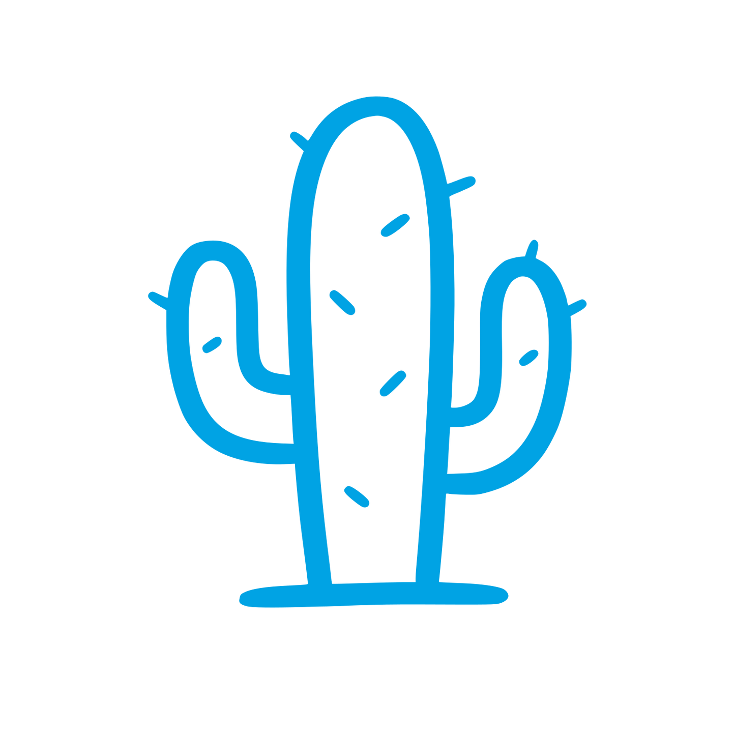 Doodle Cactus Plant Logo #00a3e4
