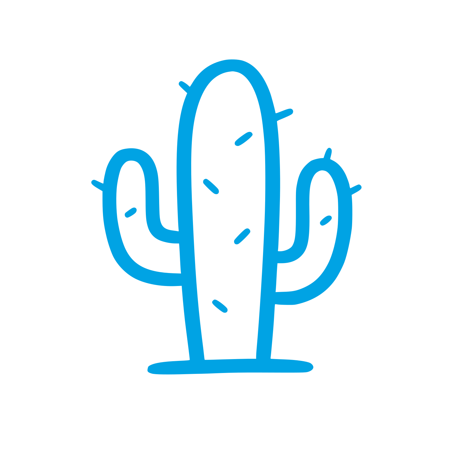 Doodle Cactus Plant Logo #00a3e4