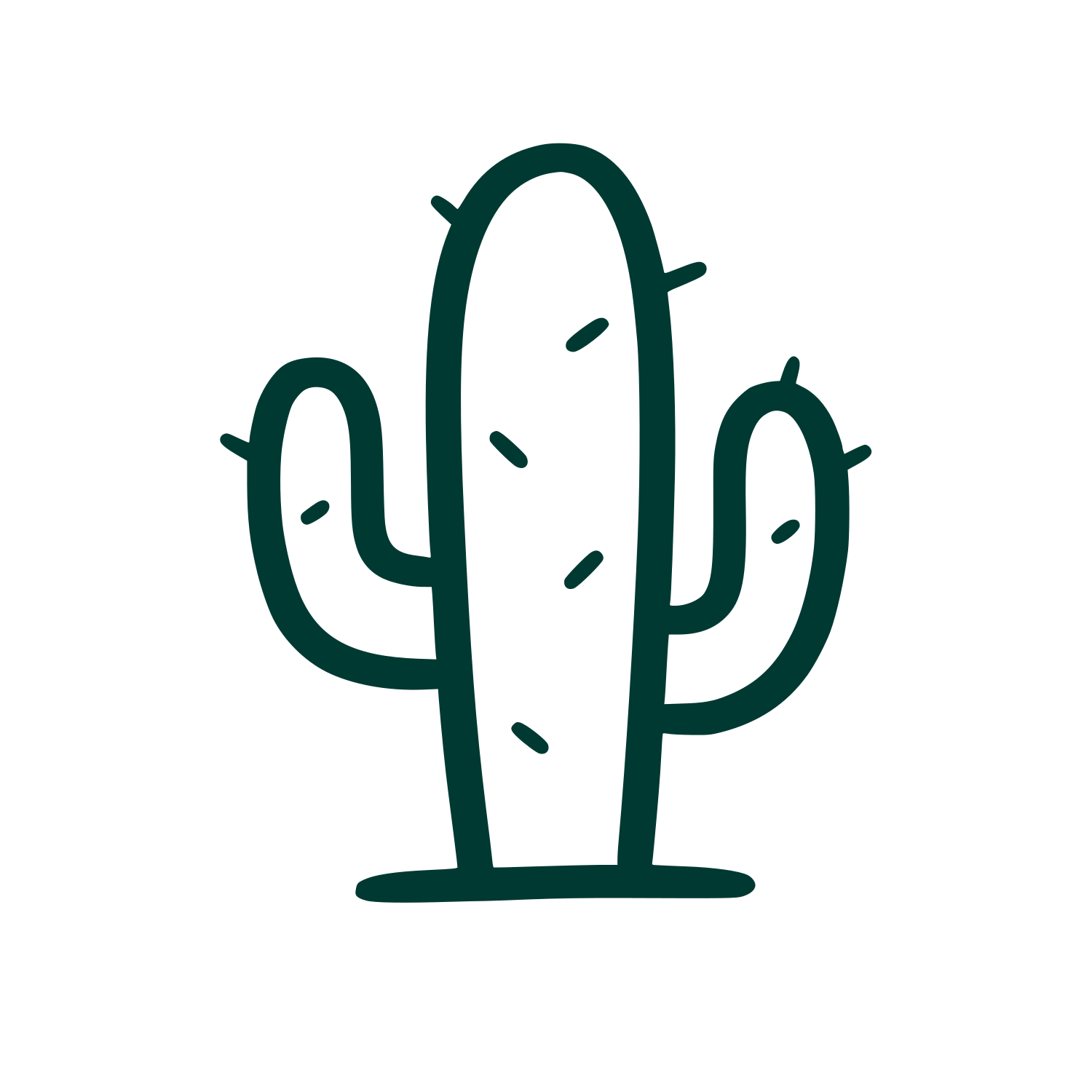 Doodle Cactus Plant Logo #003932