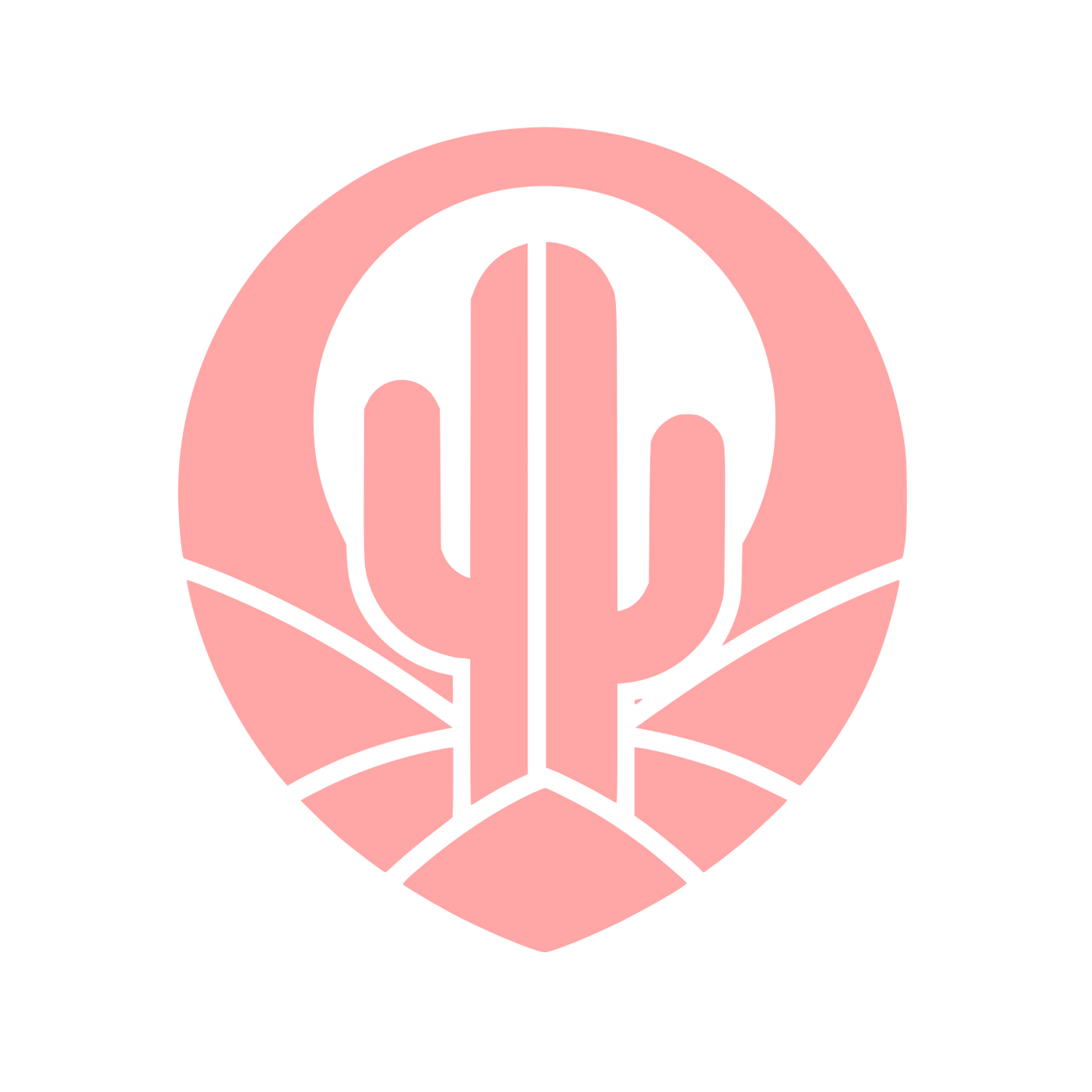 Cactus Basketball Circle Logo #ffa6a6