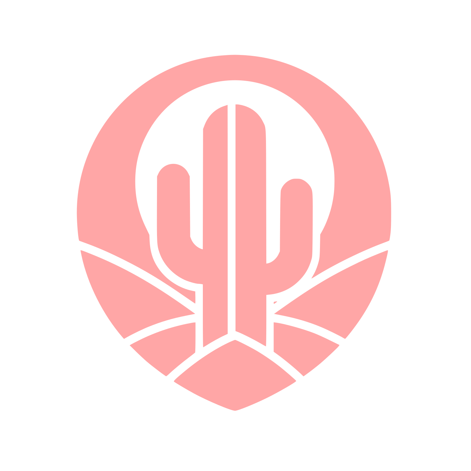 Cactus Basketball Circle Logo #ffa6a6