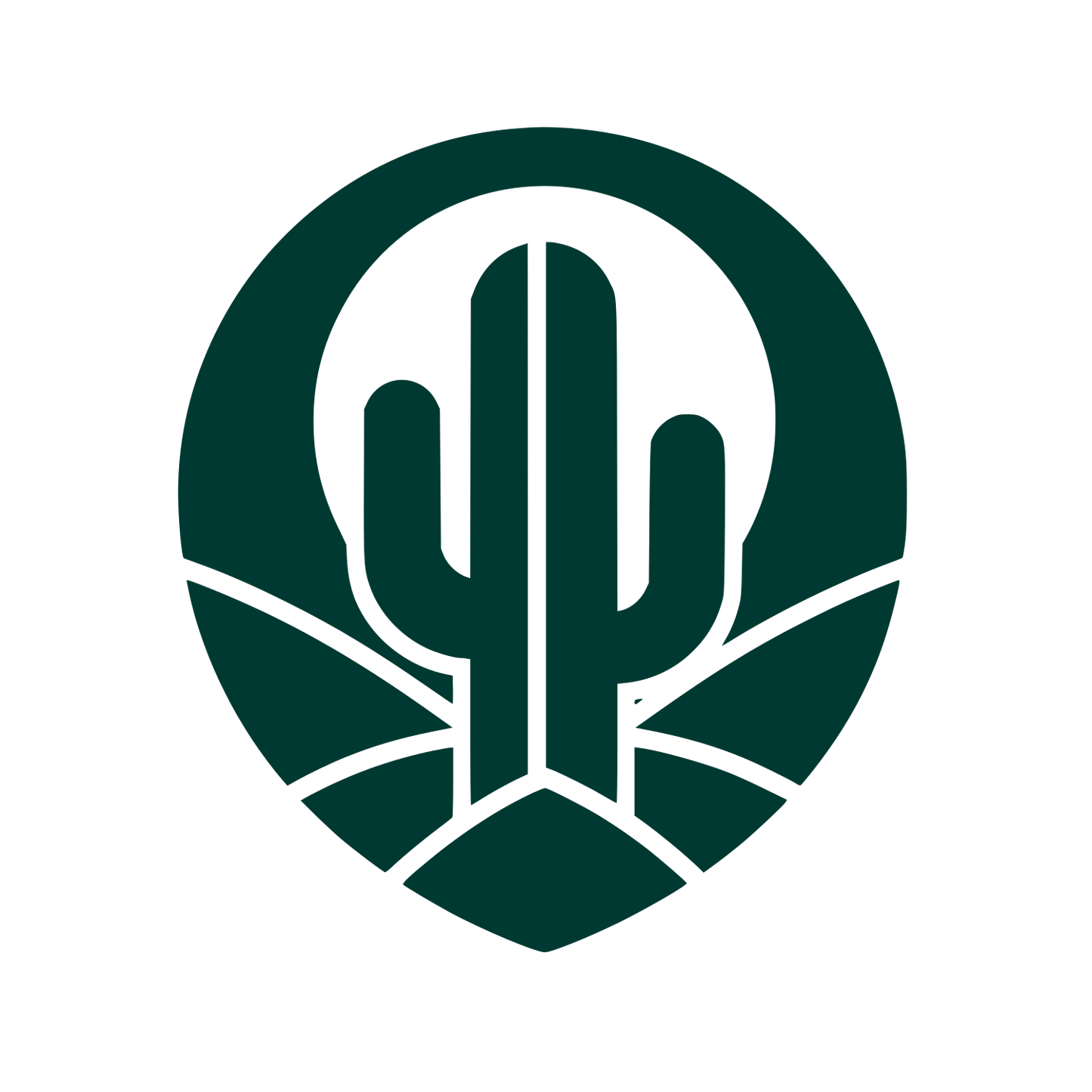 Cactus Basketball Circle Logo #003932