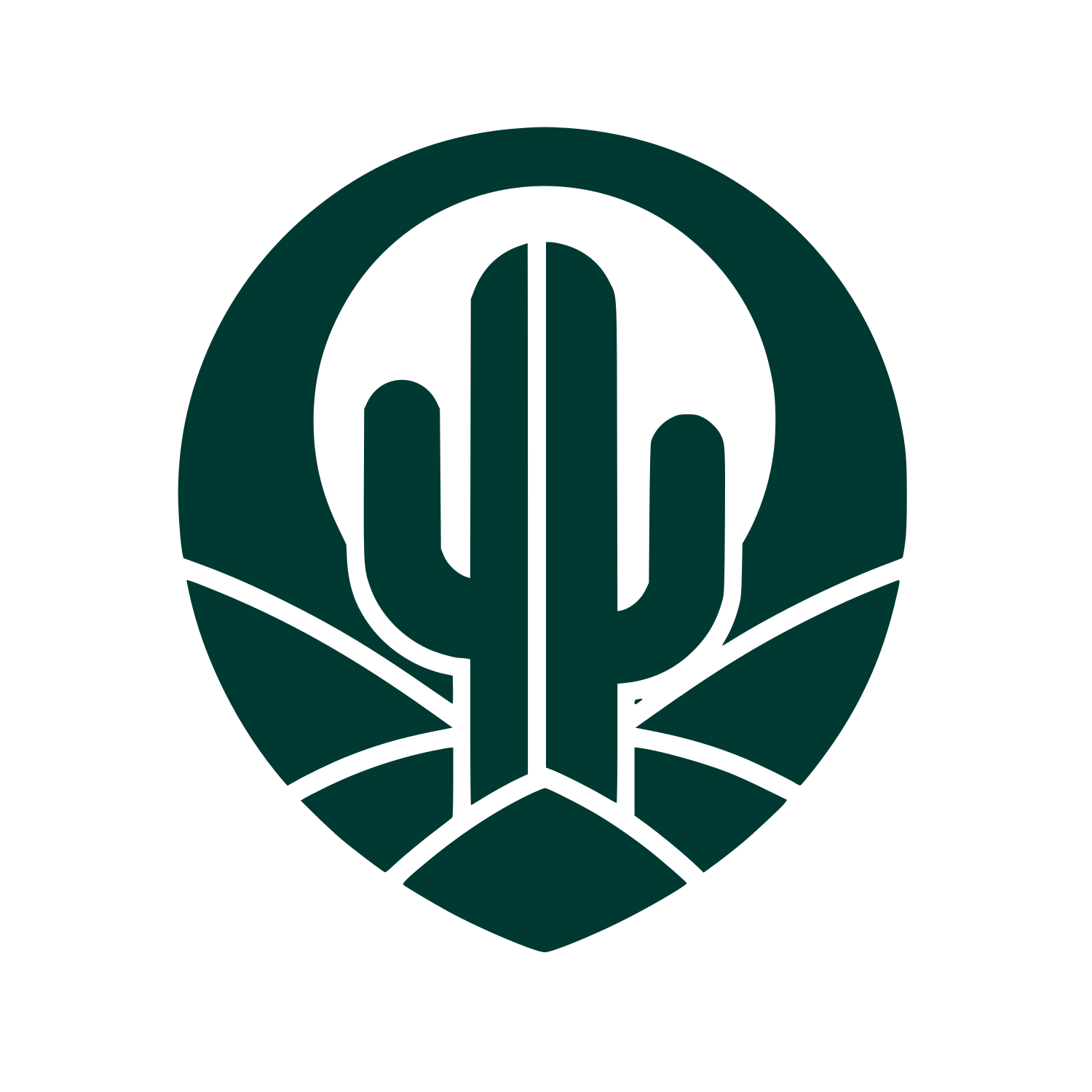 Cactus Basketball Circle Logo #003932