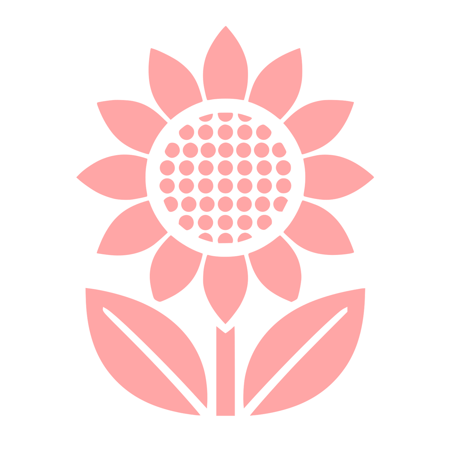 Sunflower with Leaves Logo #ffa6a6