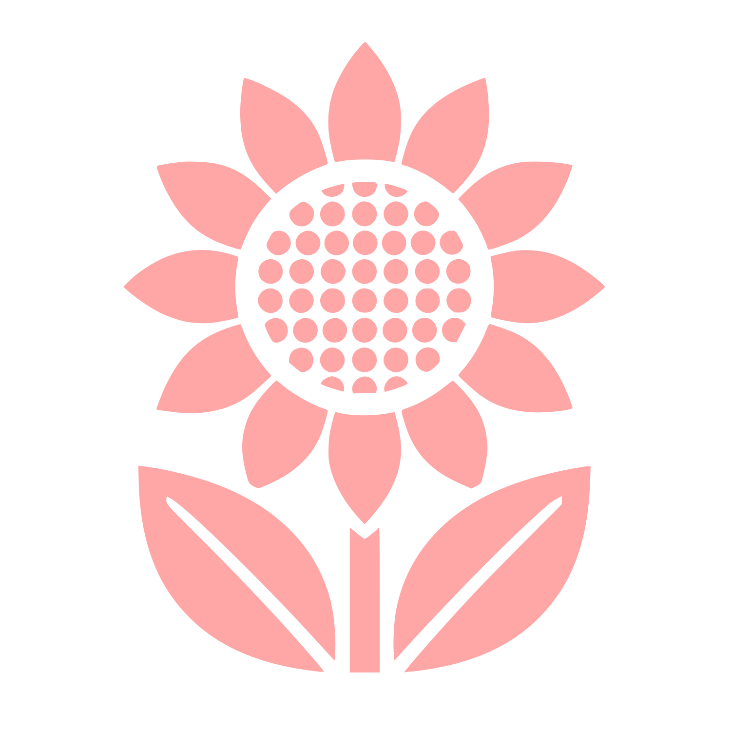 Sunflower with Leaves Logo #ffa6a6