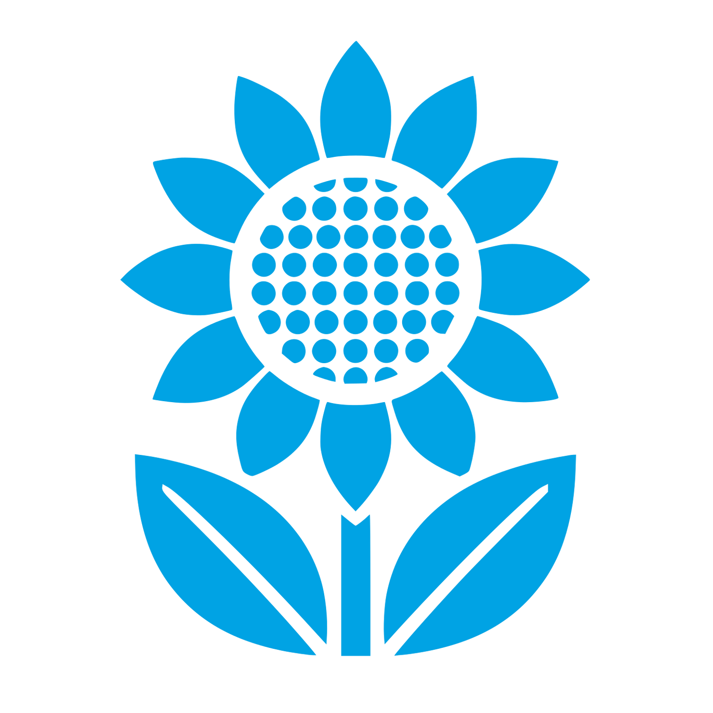Sunflower with Leaves Logo #00a3e4