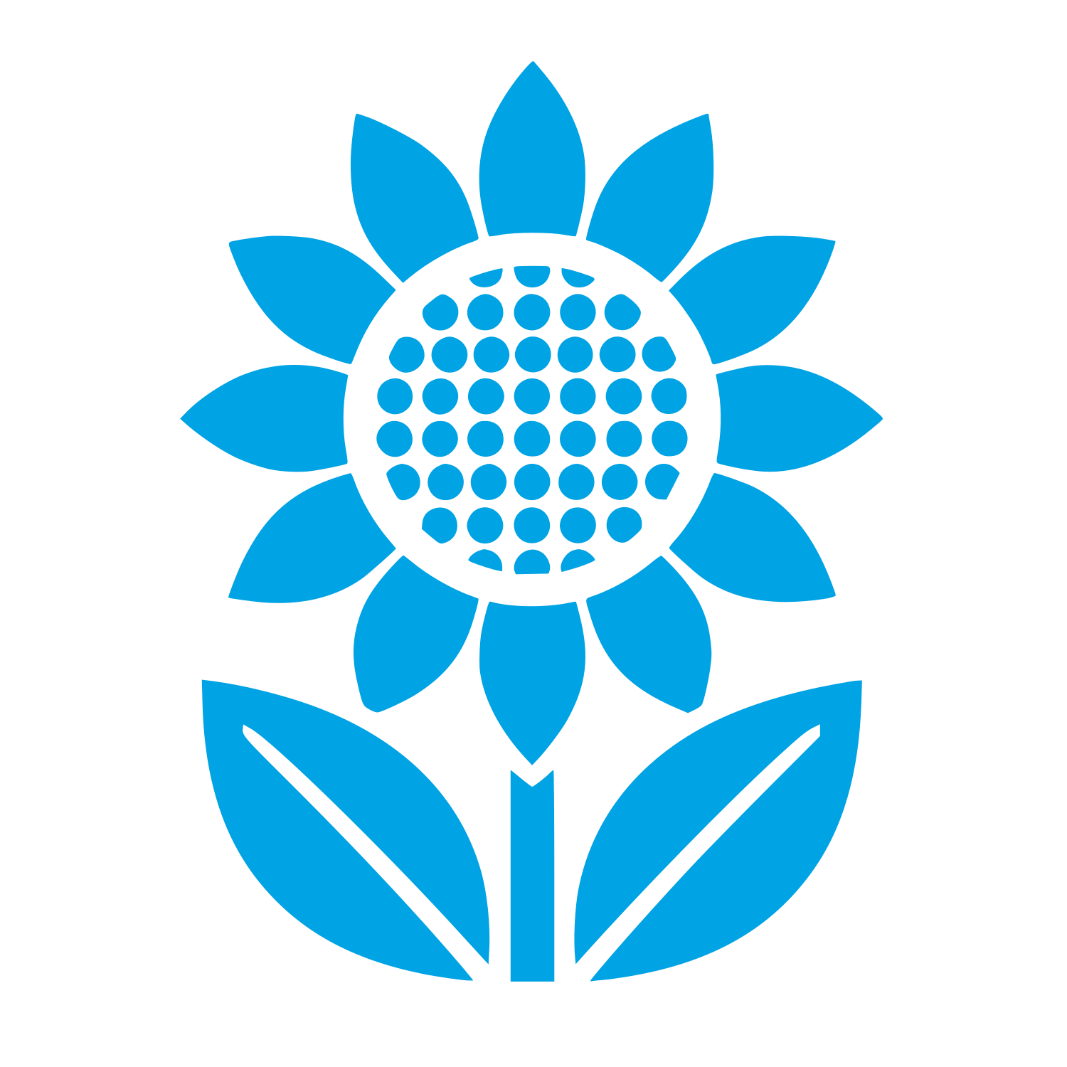 Sunflower with Leaves Logo #00a3e4