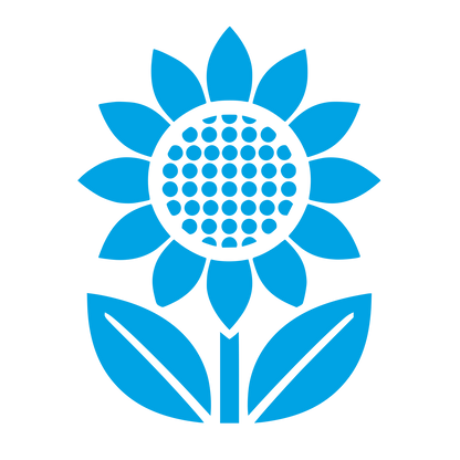 Sunflower with Leaves Logo #00a3e4