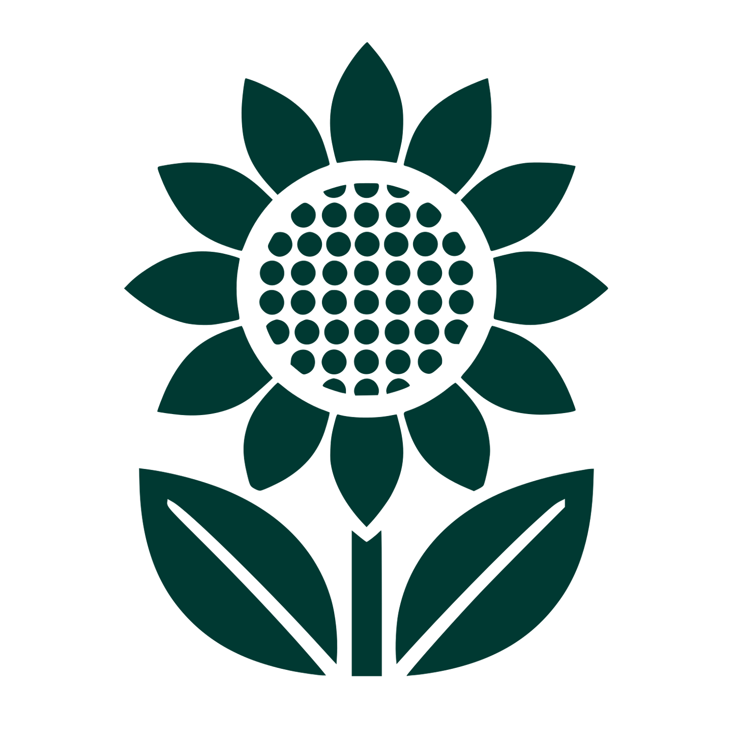 Sunflower with Leaves Logo #003932