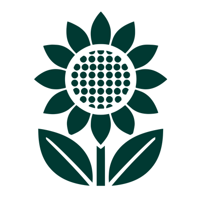 Sunflower with Leaves Logo #003932
