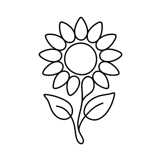 Sunflower Stem Outline Logo