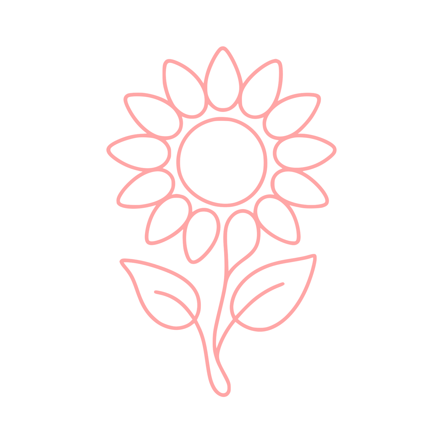 Sunflower Stem Outline Logo #ffa6a6