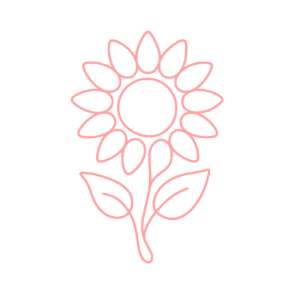 Sunflower Stem Outline Logo #ffa6a6
