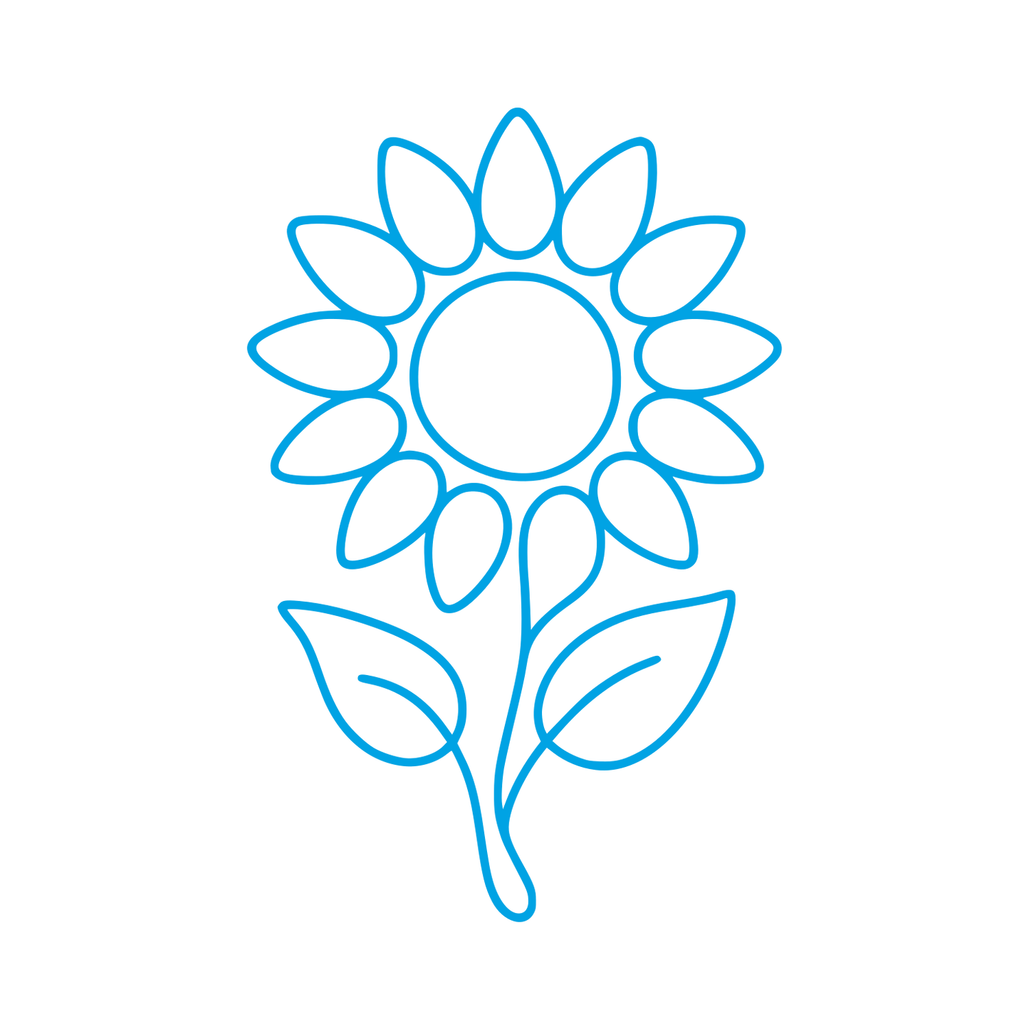 Sunflower Stem Outline Logo #00a3e4