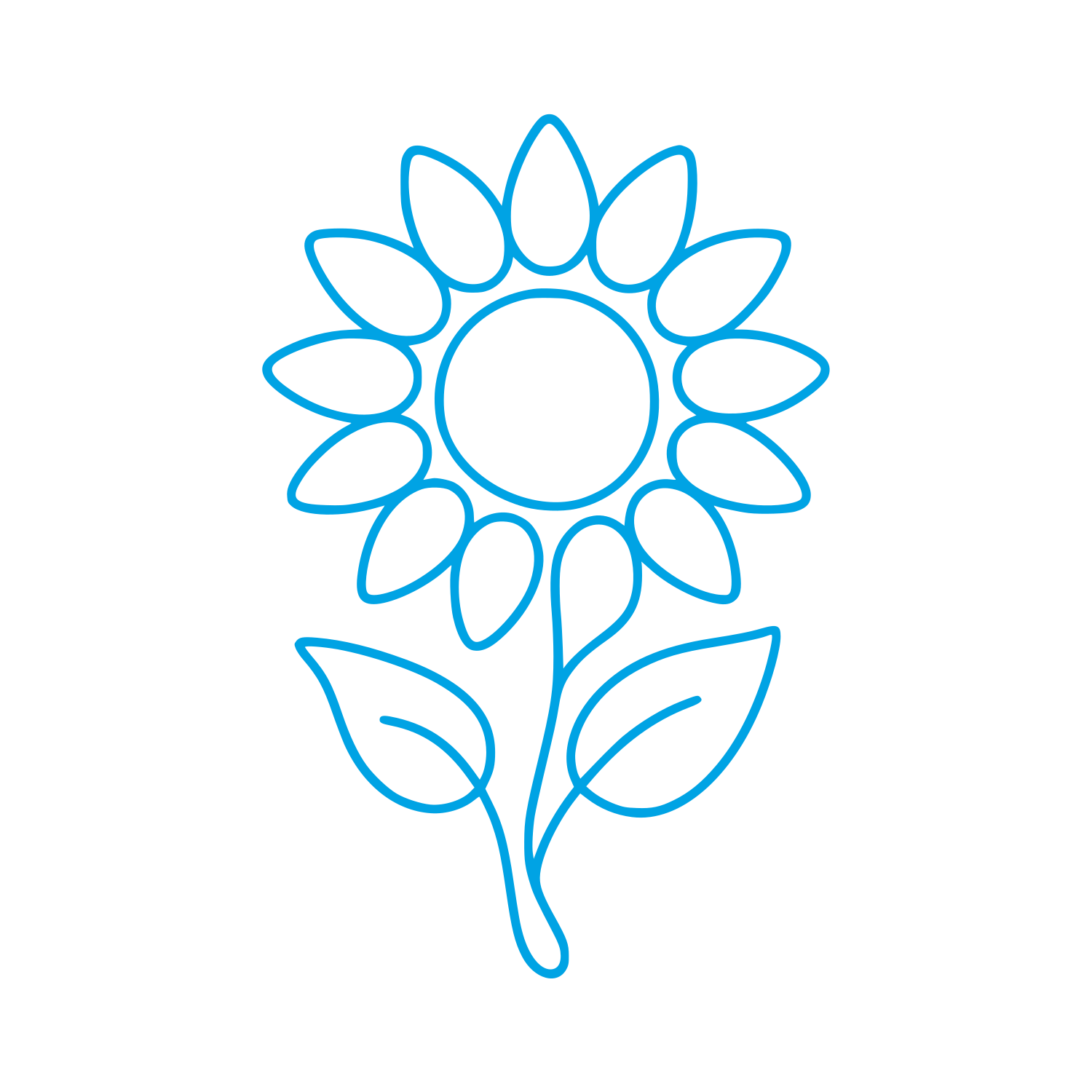Sunflower Stem Outline Logo #00a3e4