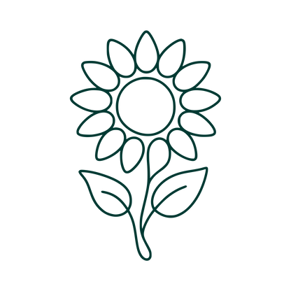Sunflower Stem Outline Logo #003932