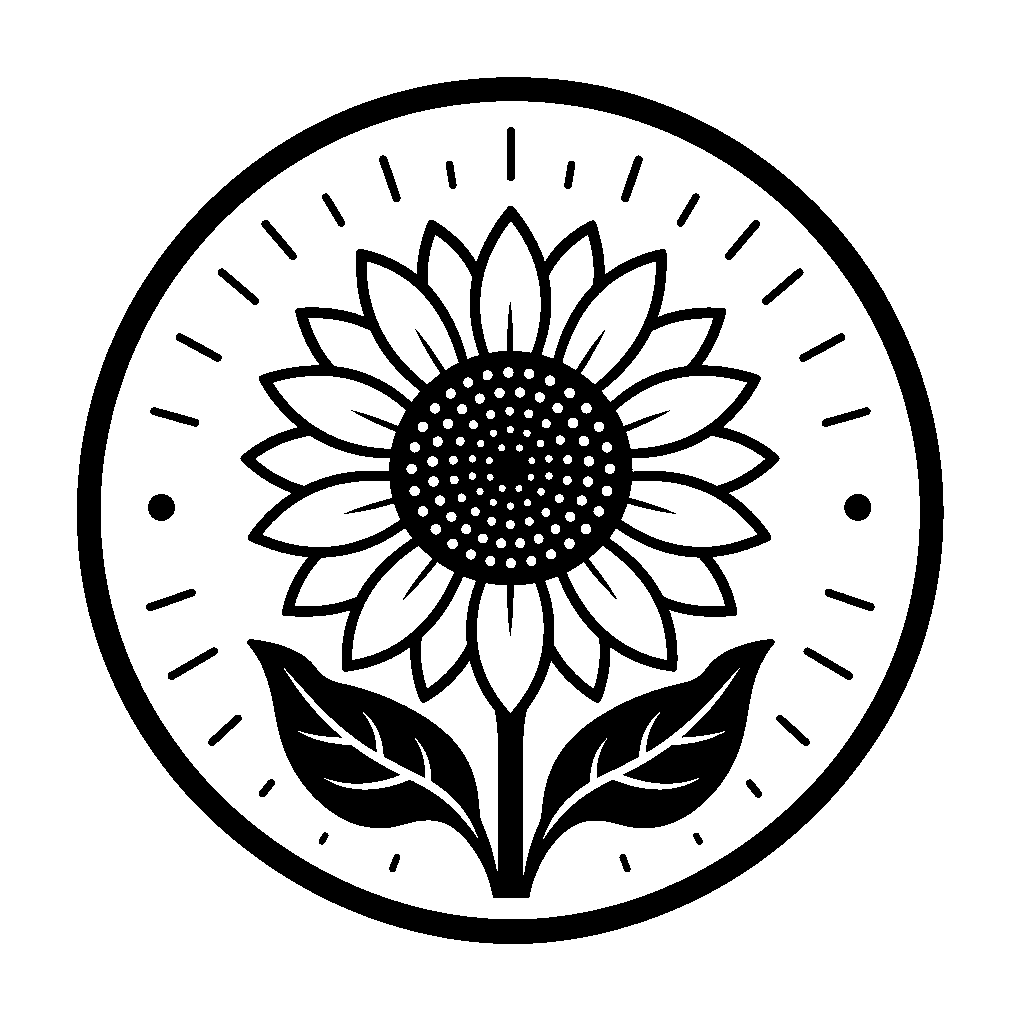 Sunflower Circle Badge Logo