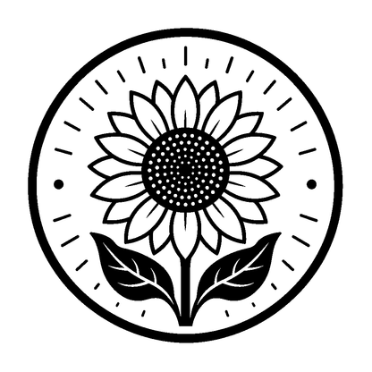 Sunflower Circle Badge Logo