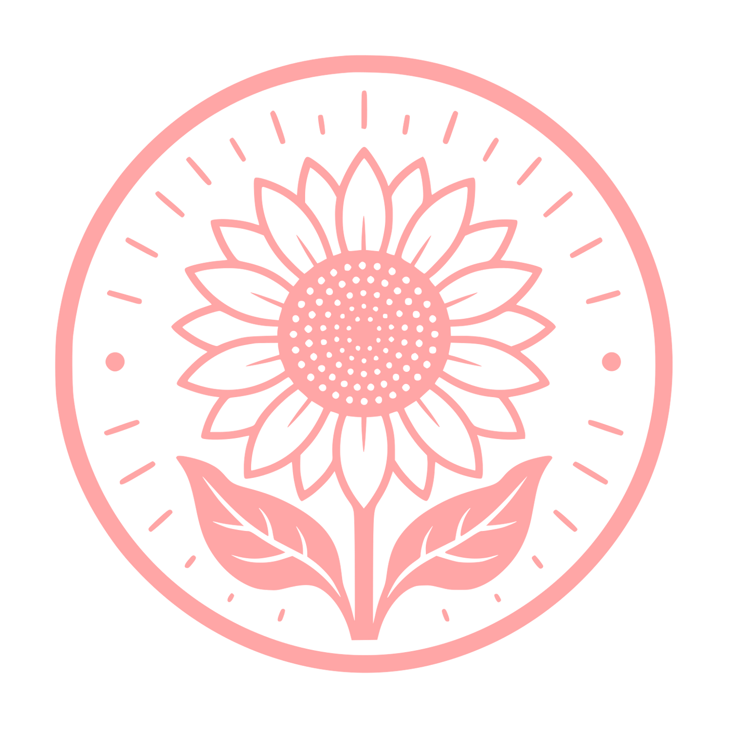 Sunflower Circle Badge Logo #ffa6a6