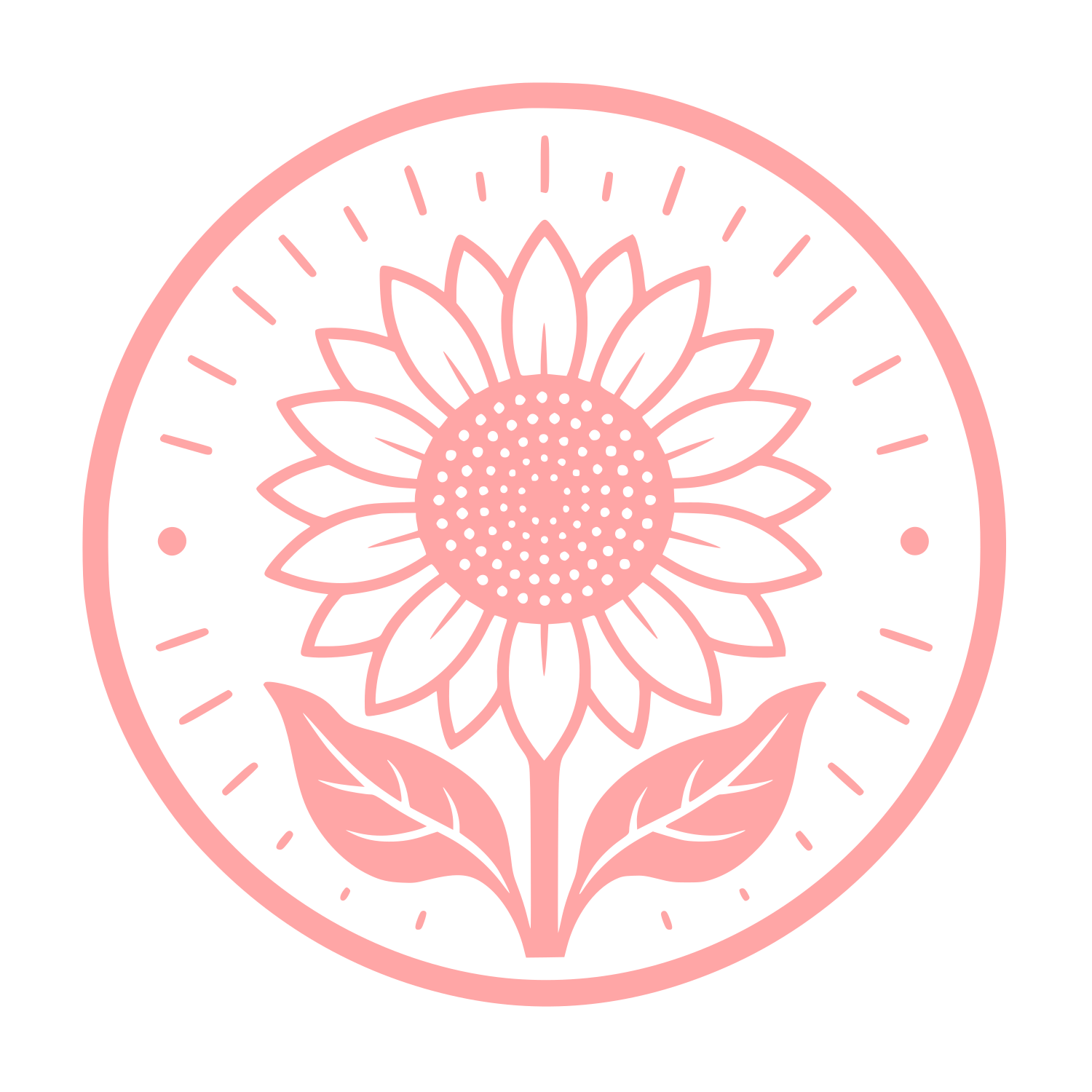 Sunflower Circle Badge Logo #ffa6a6