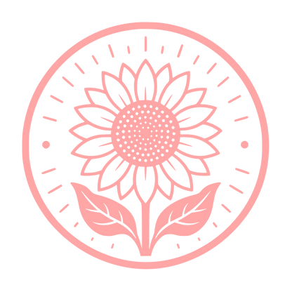 Sunflower Circle Badge Logo #ffa6a6