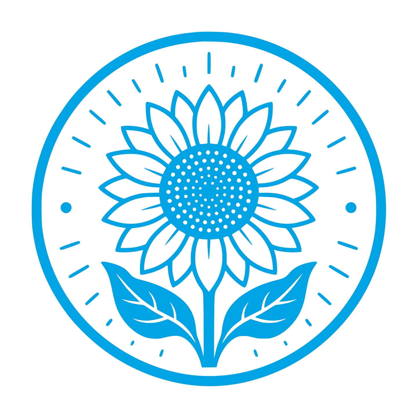 Sunflower Circle Badge Logo #00a3e4
