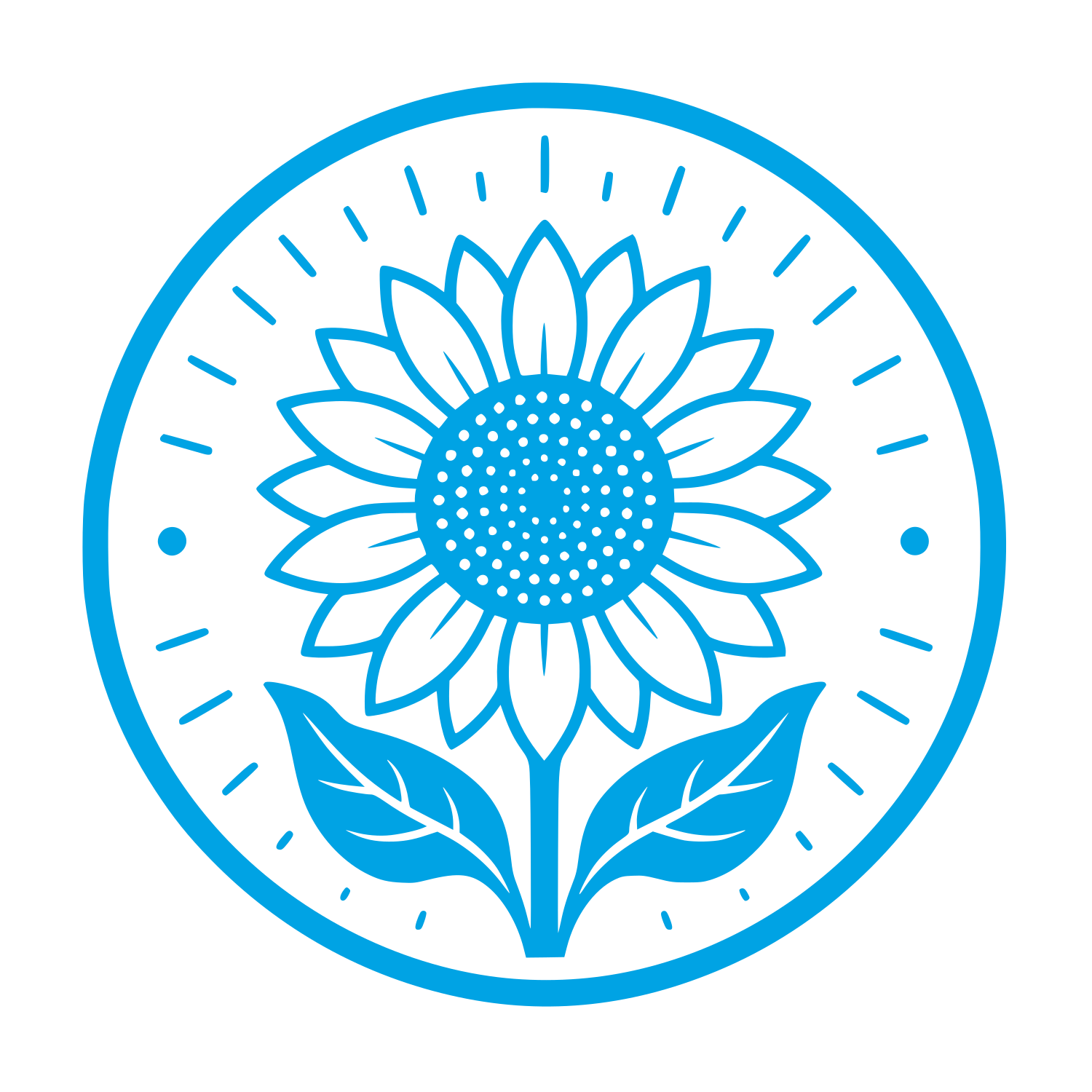 Sunflower Circle Badge Logo #00a3e4
