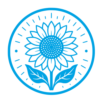Sunflower Circle Badge Logo #00a3e4