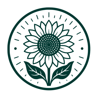 Sunflower Circle Badge Logo #003932