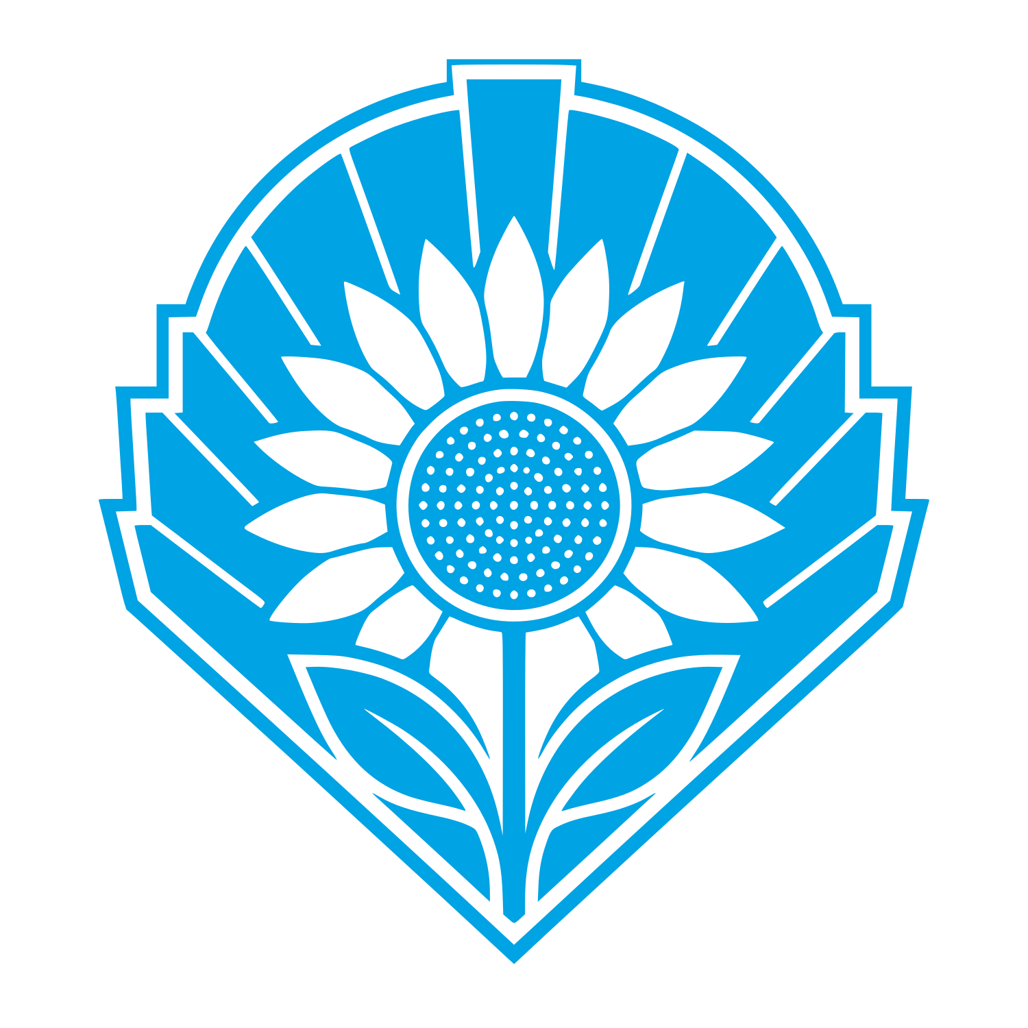 Sunflower Badge Emblem Logo #00a3e4