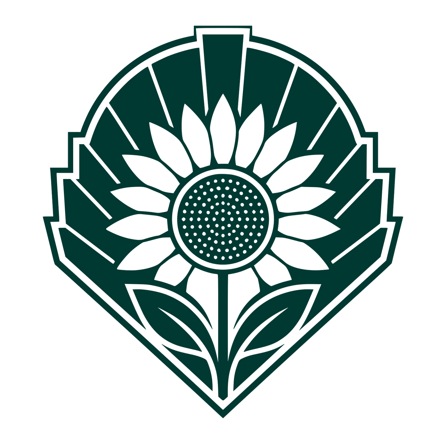 Sunflower Badge Emblem Logo #003932
