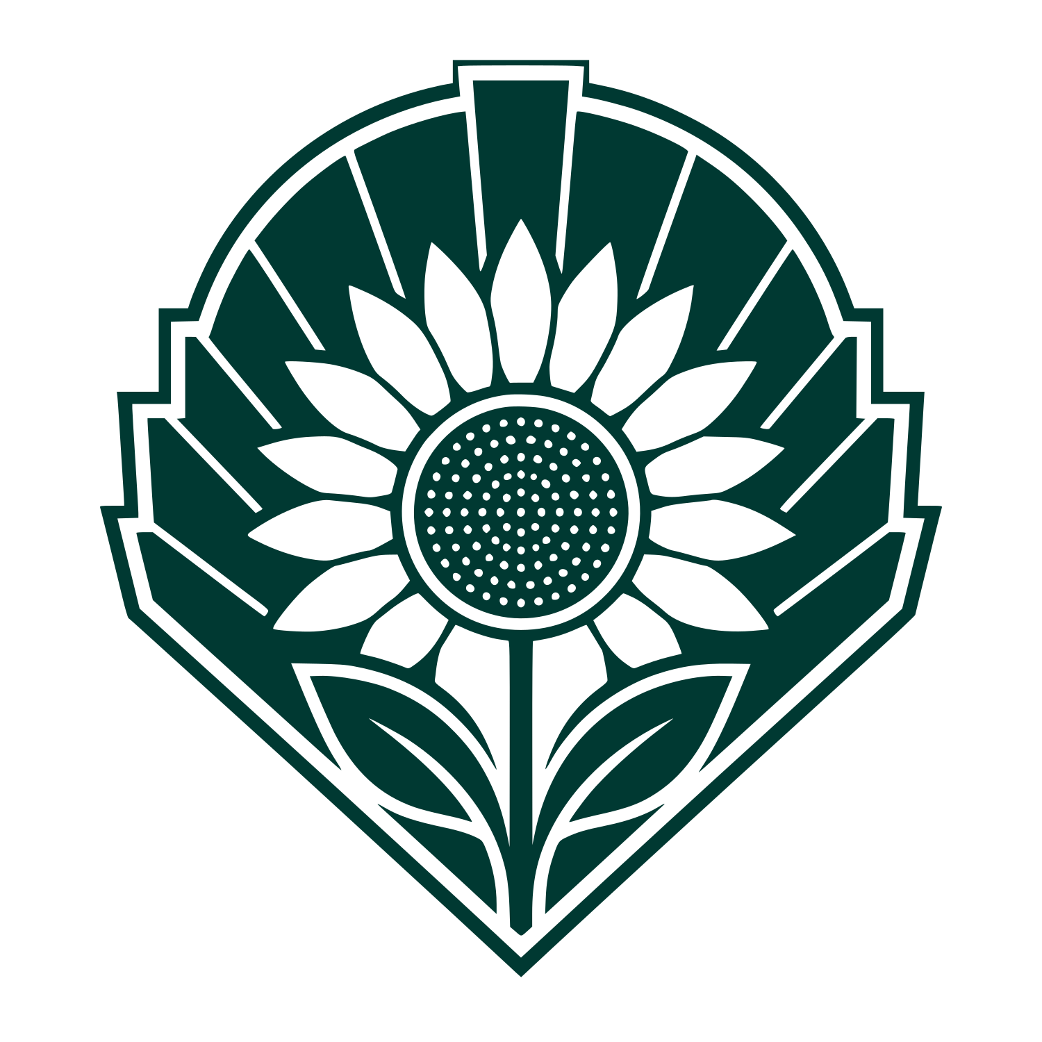 Sunflower Badge Emblem Logo #003932