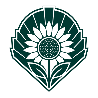 Sunflower Badge Emblem Logo #003932