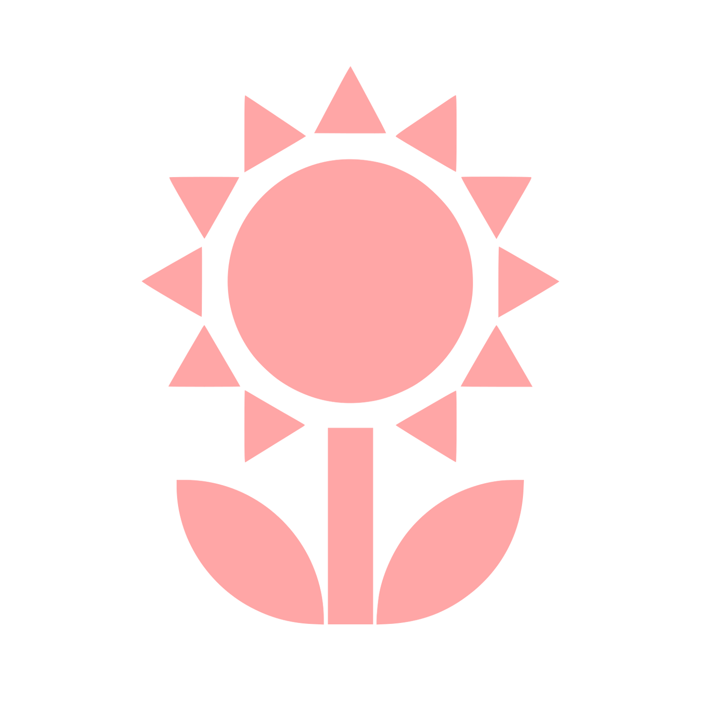 Geometric Sunflower Stem Logo #ffa6a6