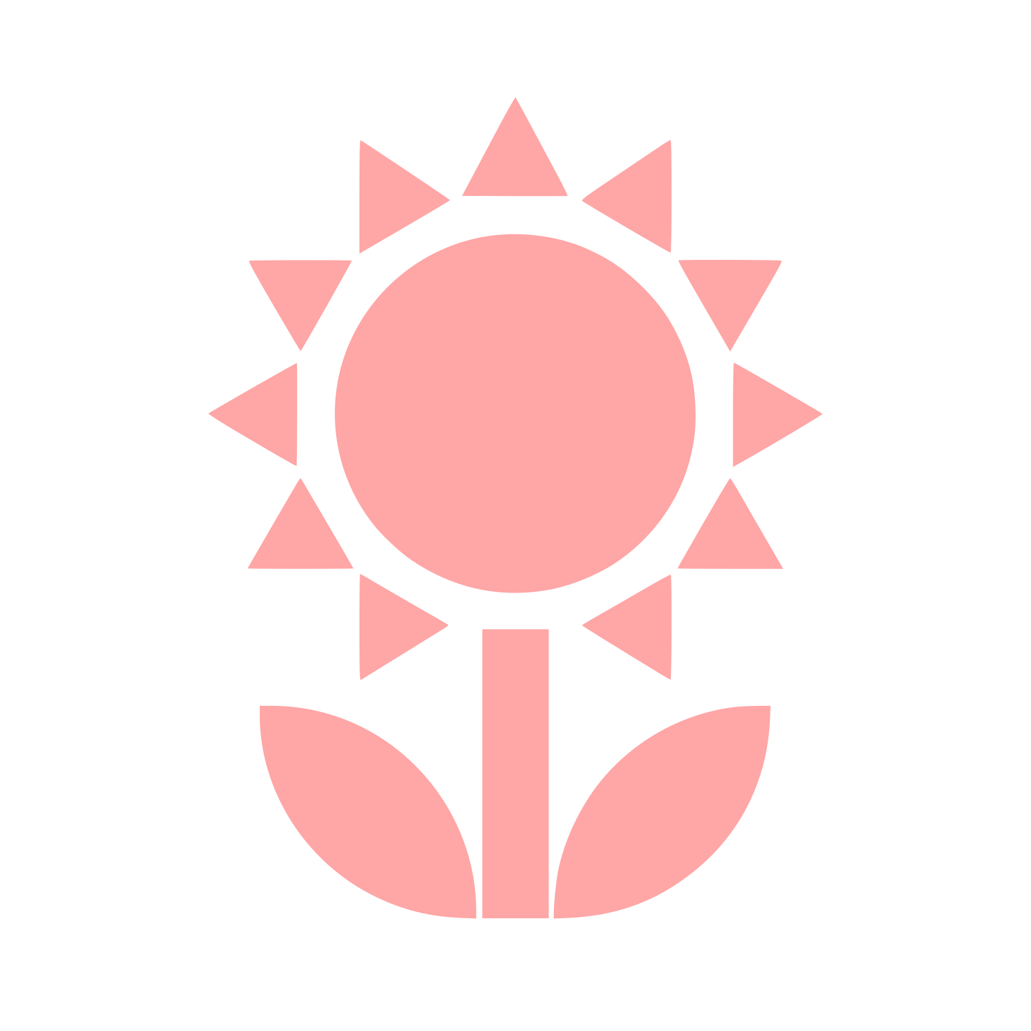 Geometric Sunflower Stem Logo #ffa6a6