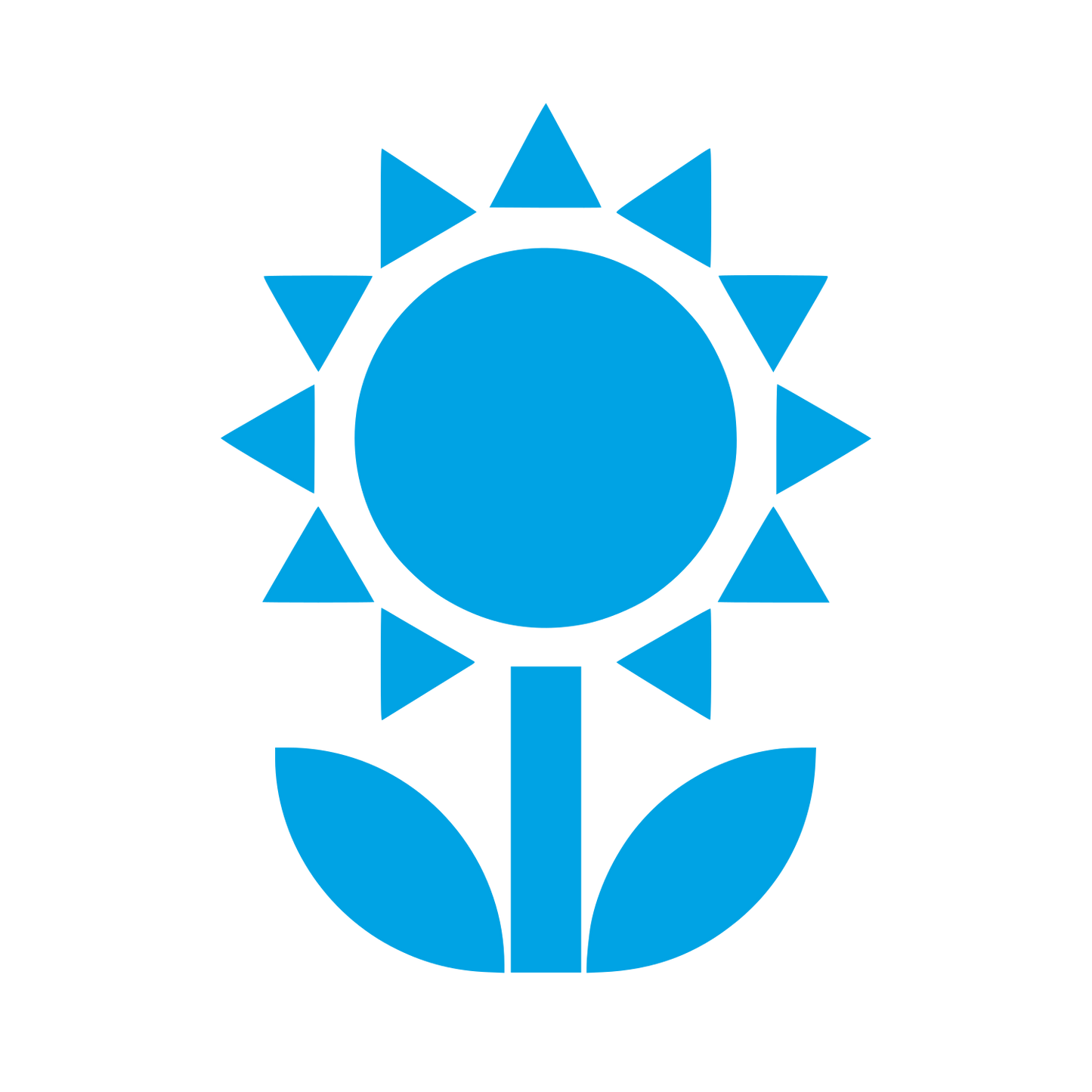 Geometric Sunflower Stem Logo #00a3e4