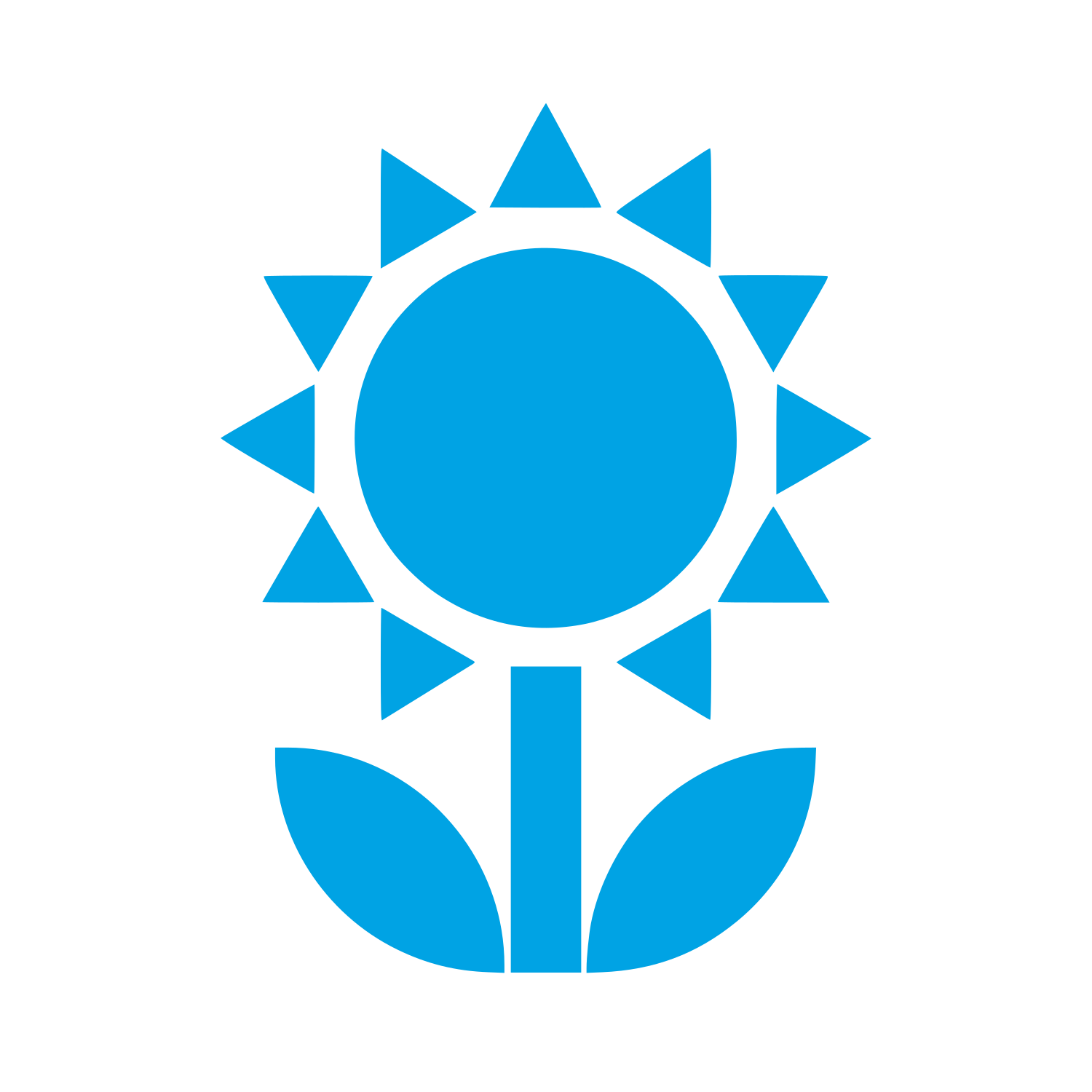 Geometric Sunflower Stem Logo #00a3e4