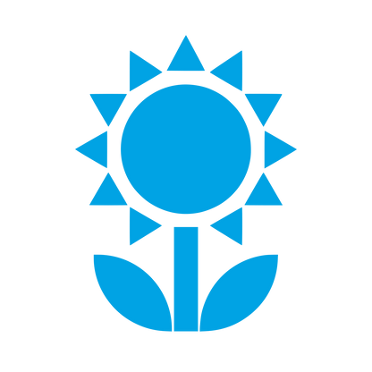 Geometric Sunflower Stem Logo #00a3e4