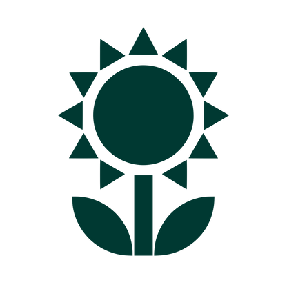 Geometric Sunflower Stem Logo #003932
