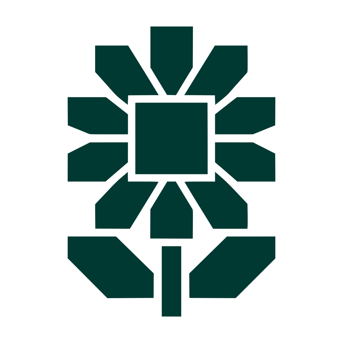 Geometric Sunflower Logo #003932