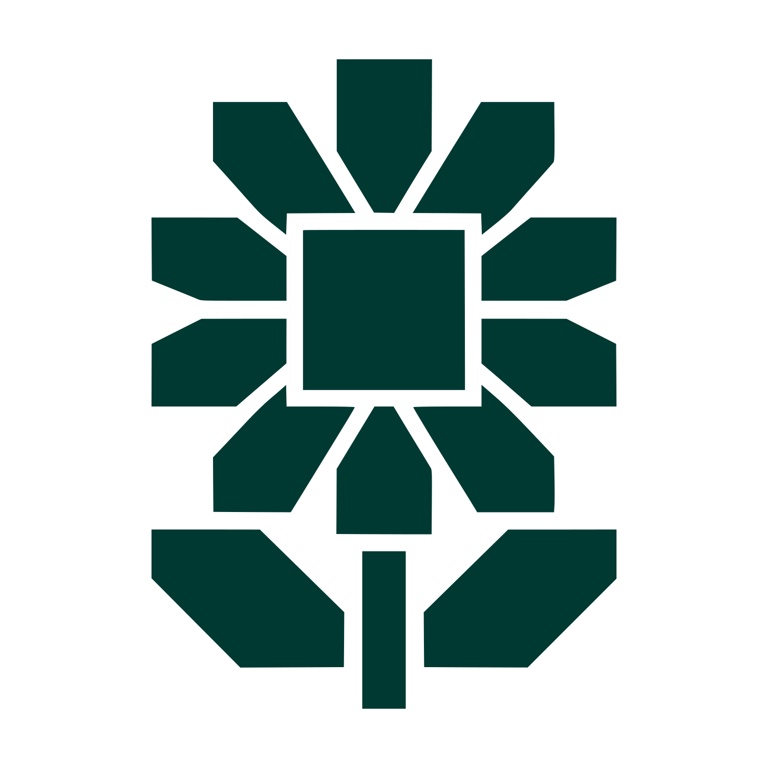 Geometric Sunflower Logo #003932