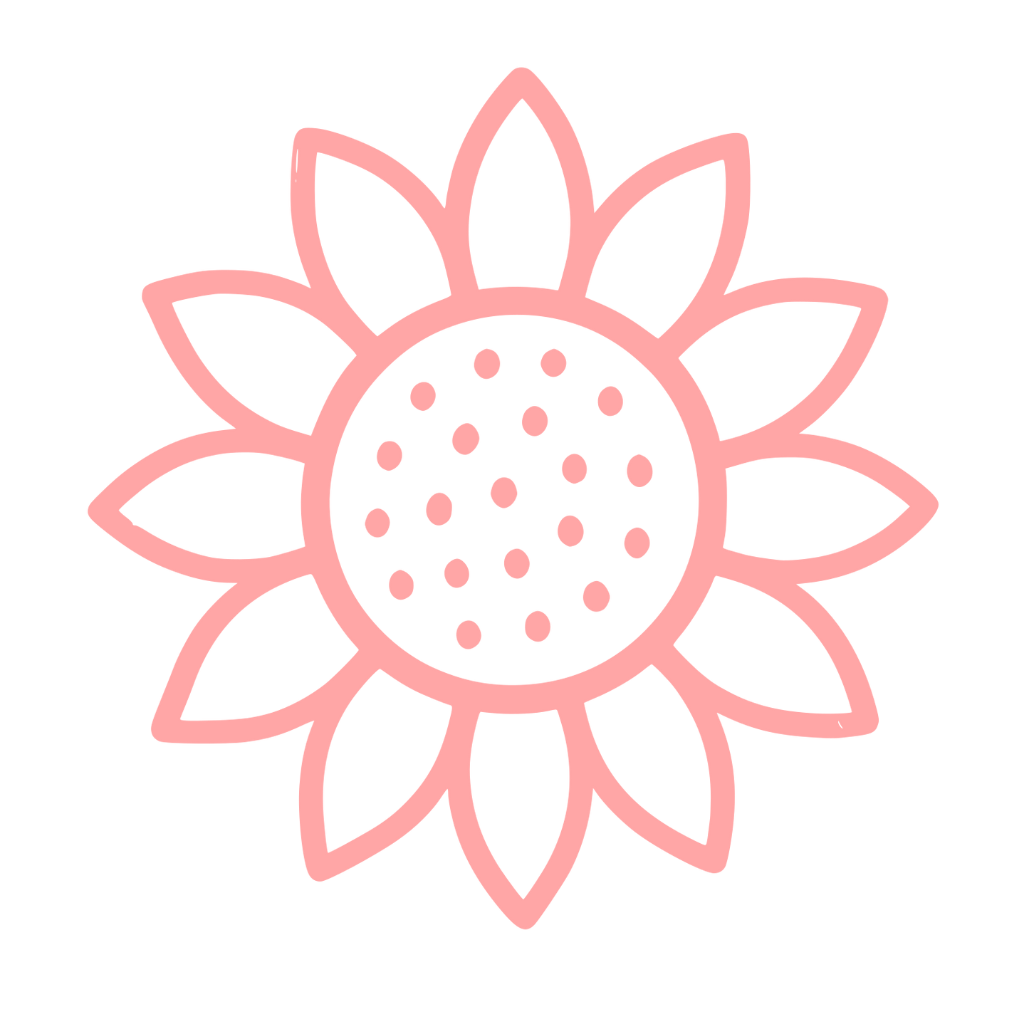 Sunflower Outline Logo #ffa6a6